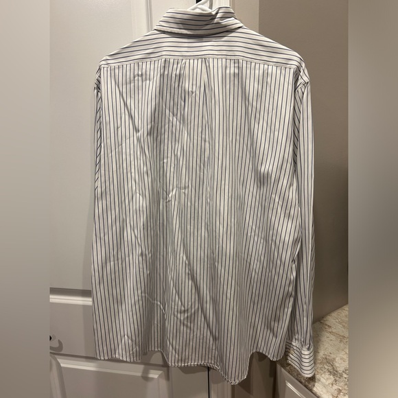 Men’s Brooks Brothers Striped Button up Shirt White Blue XL - Picture 7 of 9